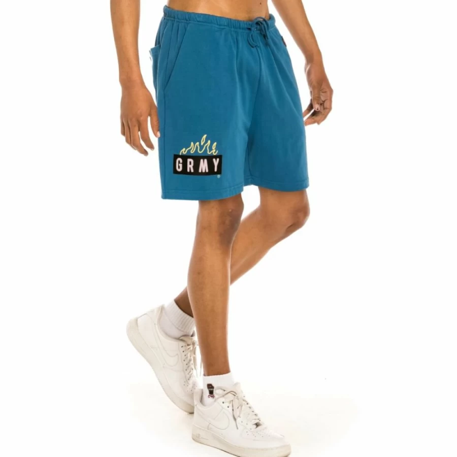 Grimey "Trespass" Blue Sweatshorts - Casual Summer Shorts 2022 Collection