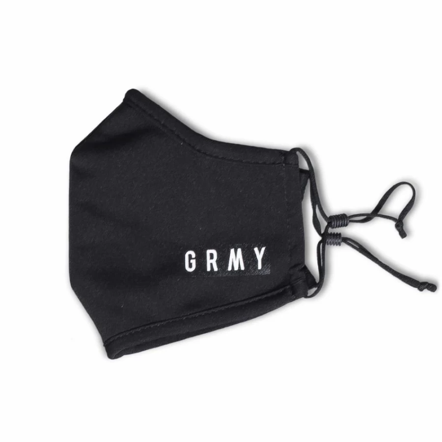 Grimey FW20 Black Box Logo Face Mask - Stylish & Comfortable Protective Cover