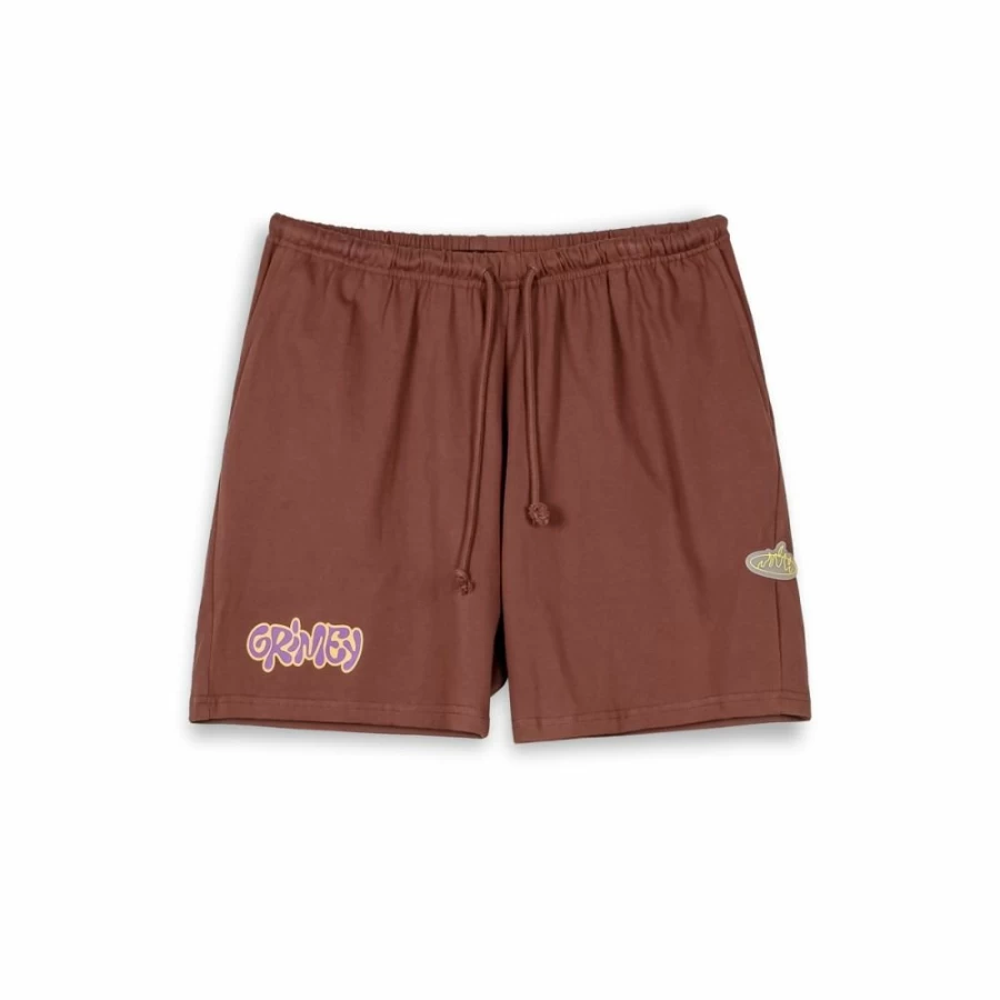 Grimey Bloodsucker Brown Short Pants for Men SS24 Casual Summer Streetwear