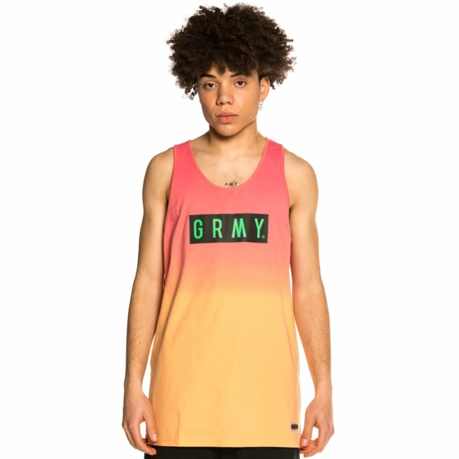Grimey Women's Pink Gradient Sleeveless T-Shirt "Frenzy" - Summer 2021 Fashion Top