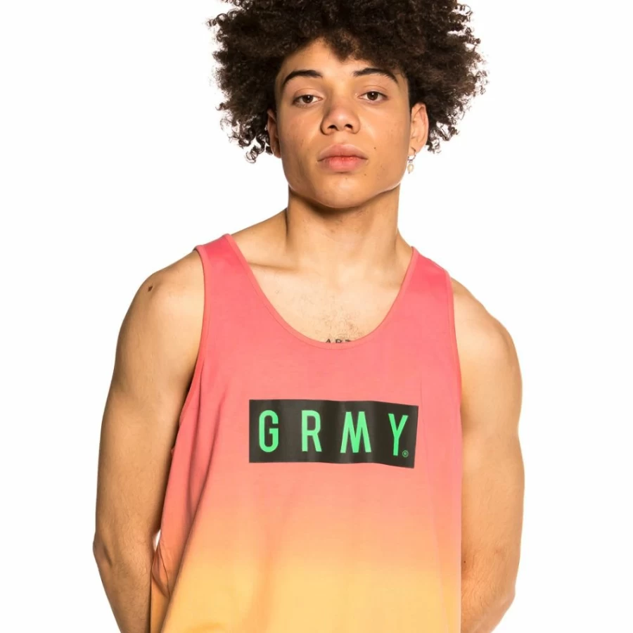 Grimey Women's Pink Gradient Sleeveless T-Shirt "Frenzy" - Summer 2021 Fashion Top