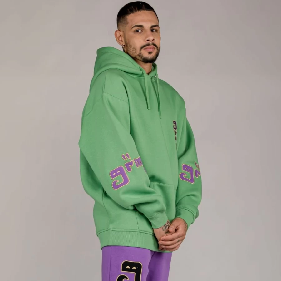 Grimey Lust Mantra Purple and Green Hoodie and Pants Set - Fall 2022 Collection