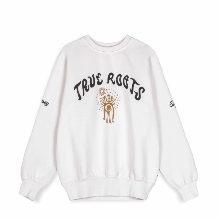 Grimey True Roots Snipes Crewneck Sweatshirt - White - Fall 2022 Collection