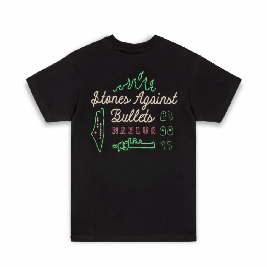 Grimey Black Camiseta Nablus Stones Regular T-Shirt FW23 Collection