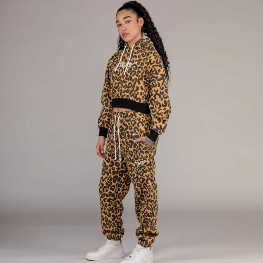 Grimey Leopard Print Crop Hoodie for Women - Fall 2022 Fashion Trendy Streetwear