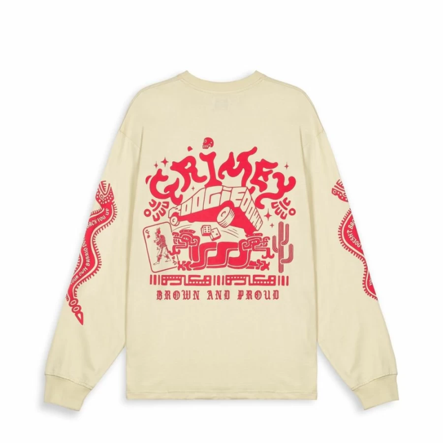 Grimey Panic Long Sleeve T-Shirt Cream SS24 Streetwear Fashion Top