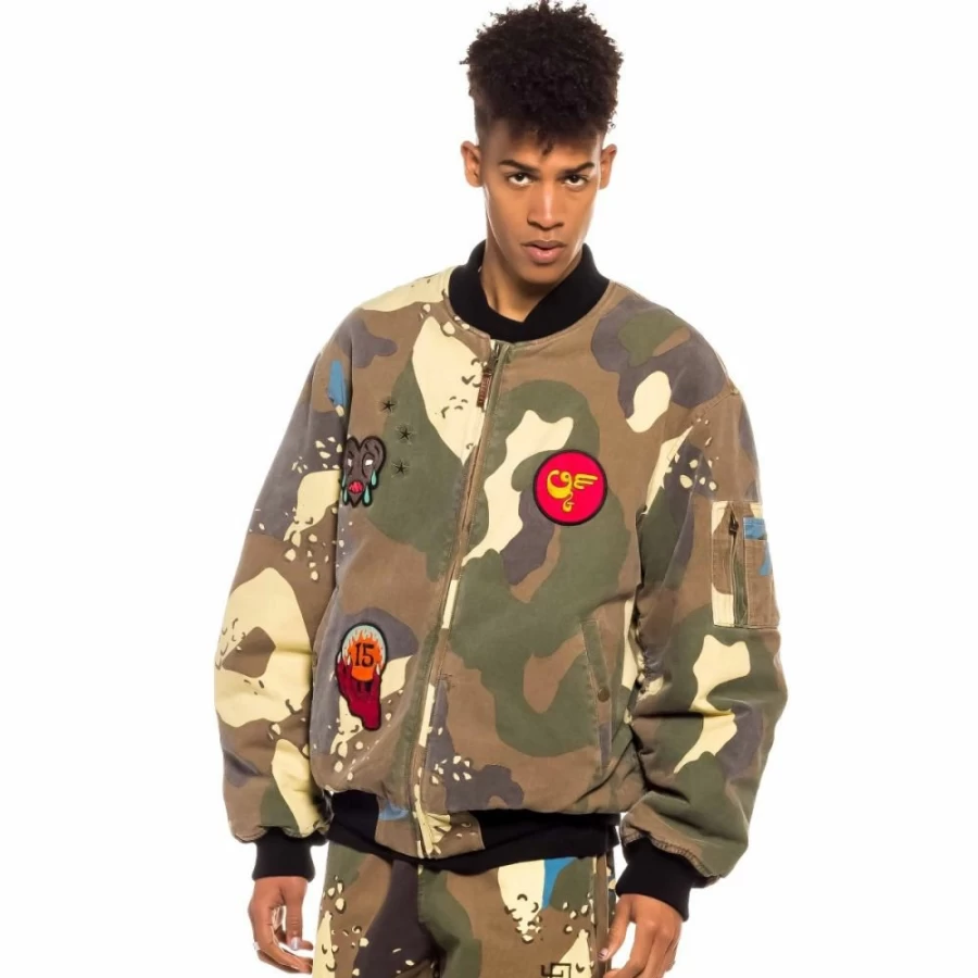 Grimey Camo Bomber Jacket - Spring 2022 - Streetwear Coats for Men & Women