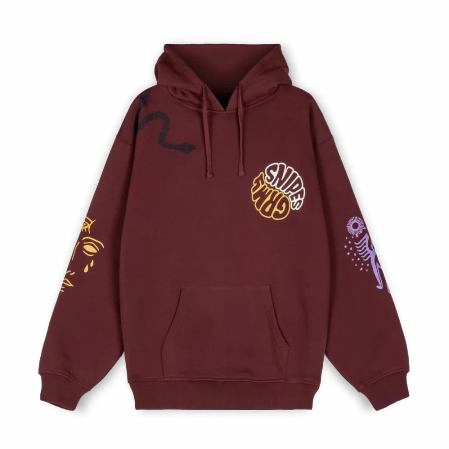 Grimey True Roots Snipes Collaboration Hoodie - Brown Pullover Sweatshirt - Fall 2022 Collection