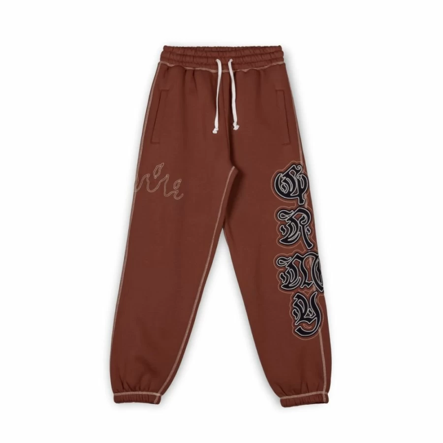 Grimey Fire Route Sweatpant - Brown Casual Joggers for Men | Spring 2023 Collection