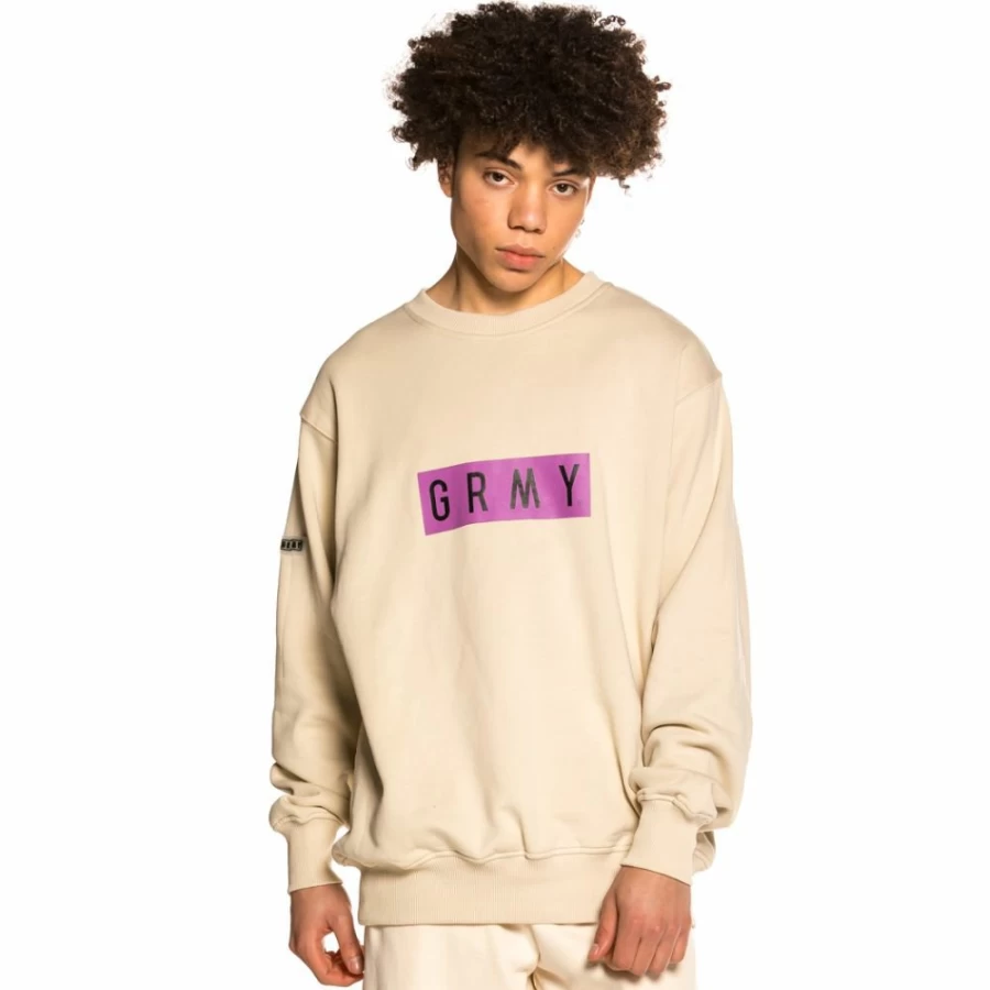 Grimey "Frenzy" Crewneck Sweatshirt - Sand Color Casual Pullover - Summer 2021 Collection
