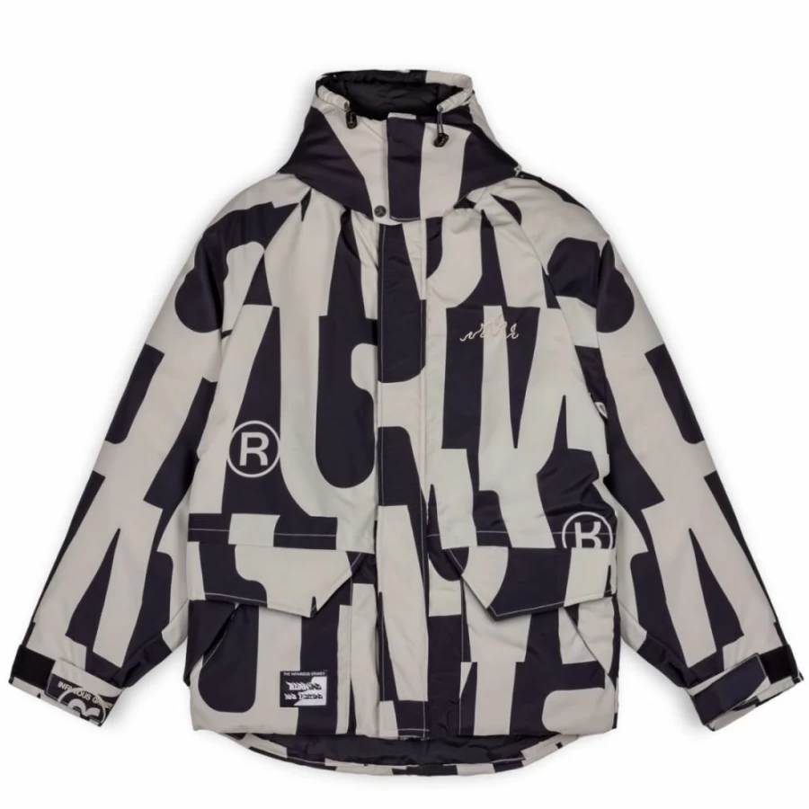 Grimey Black Snow Fox All Over Print Parka Coat - Winter 2022 Outerwear