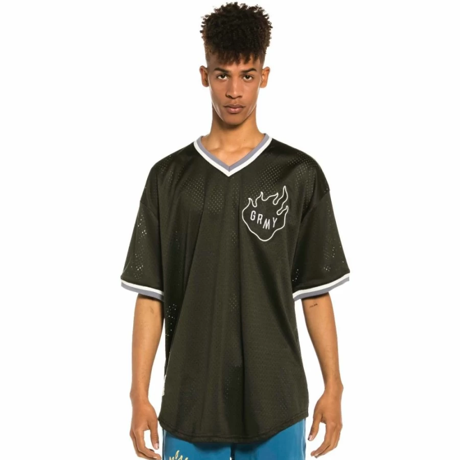Grimey Trespass Mesh V-Neck T-Shirt for Men - Summer 2022 Collection - Breathable Casual Tee