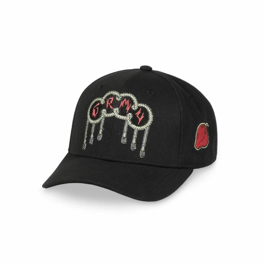 Grimey Supastar Black Curved Visor Snapback Cap - Streetwear Hip Hop Hat SS24 Collection