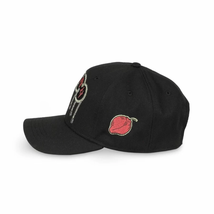 Grimey Supastar Black Curved Visor Snapback Cap - Streetwear Hip Hop Hat SS24 Collection