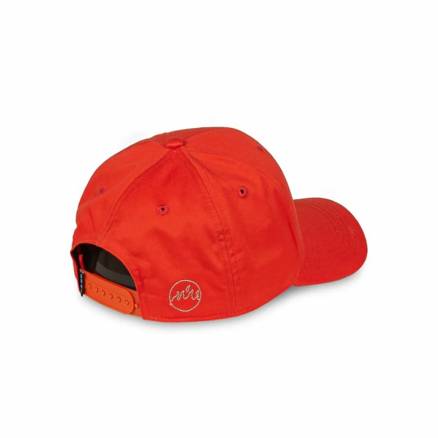 Grimey Red Snapback Cap with Curved Visor - Back At You Collection FW23