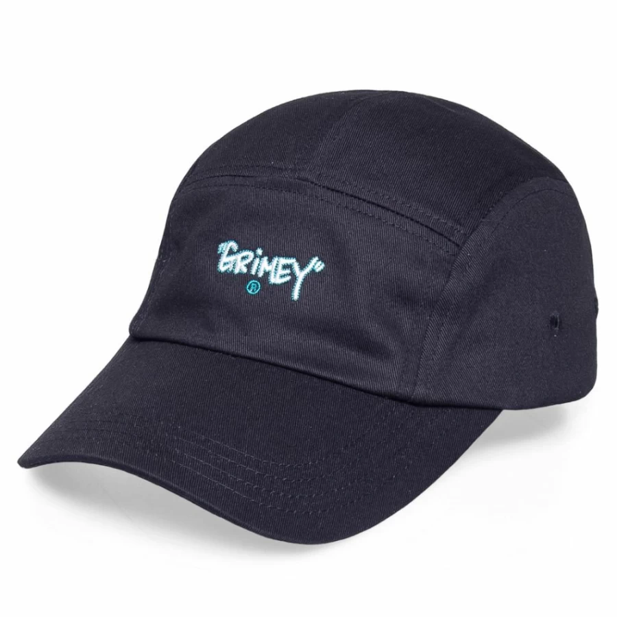 Grimey Gem Cutting 5-Panel Baseball Cap - Black Hipster Hat for Men & Women - Fall 2021 Vintage Style