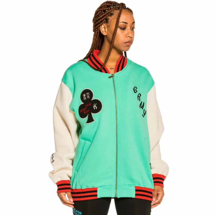 Grimey Unisex Crewneck Sweatshirt "Singgang Junction Grmy" - Green Hoodie, Fall 2021 Collection