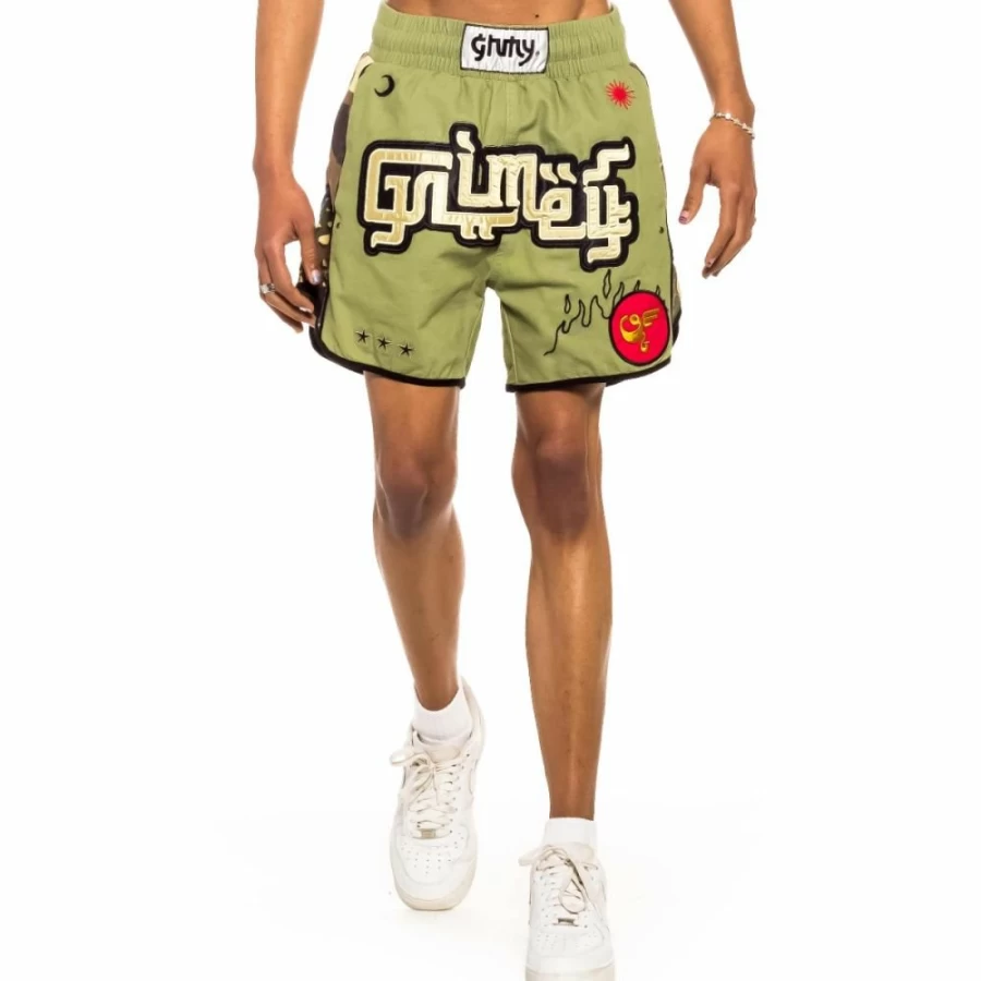 Grimey Boxing Shorts for Men - Green Training Shorts for Boxing & Fitness - Spring 2022 Collection