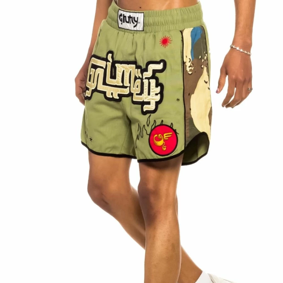 Grimey Boxing Shorts for Men - Green Training Shorts for Boxing & Fitness - Spring 2022 Collection
