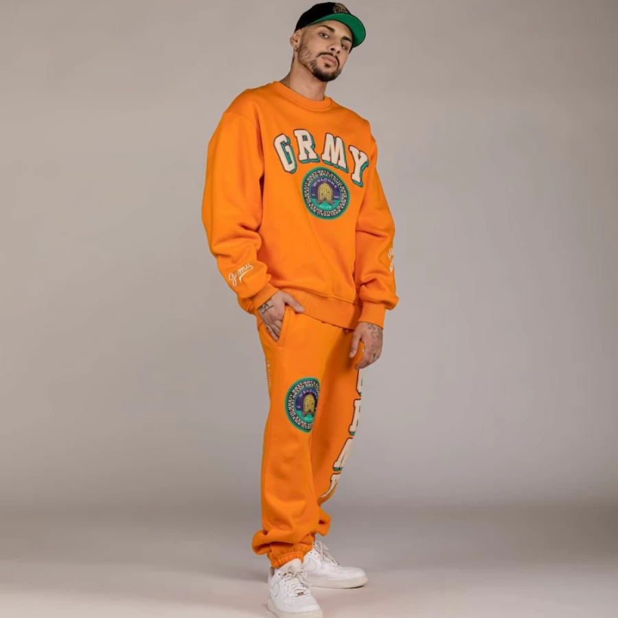 Grimey Hive Heavyweight Pack Grimey Pant and Crewneck Set - Orange - Fall 2022 Collection